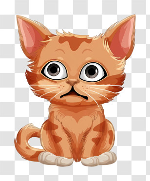 Cartoon Cat - Cartoon Orange Cat Illustration Transparent PNG