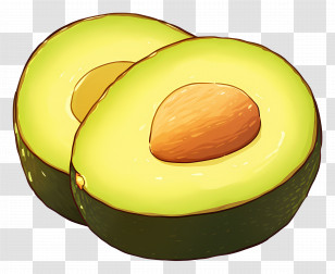 Avocado - Fresh Green Avocado With Seed Transparent PNG