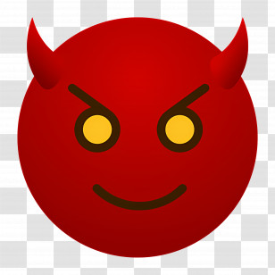 Emoji Devil - Playful Red Devil Emoji With Mischievous Look Transparent PNG