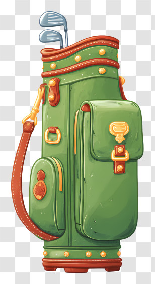 Golf Bag - Golf Bag With Clubs In Cartoon Style Transparent PNG