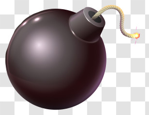 Timer Bomb - Black Bomb Illustration With Lit Fuse Transparent PNG