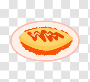 Food Elements - Delicious Omelette Rice With Ketchup Transparent PNG