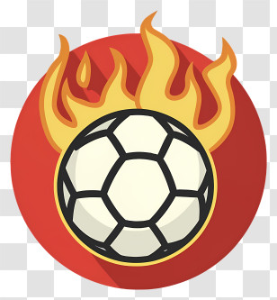 Art - Soccer Ball With Flames Illustration Transparent PNG