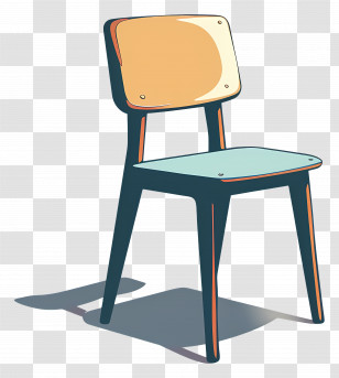 Chair - Illustration Of A Simple Wooden Chair Transparent PNG
