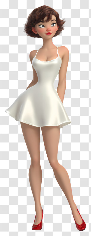 White Dressed Girl - Elegant Woman In White Dress Transparent PNG
