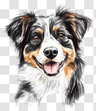 Australian Shepherd - Happy Dog Illustration Transparent PNG