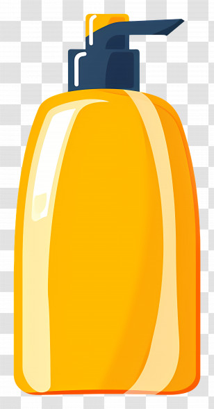 Shampoo Bottle - Yellow Soap Dispenser Bottle Transparent PNG