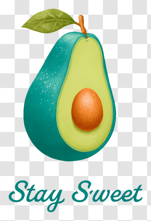 Avocado Stay Sweet - Teal Avocado 'Stay Sweet' Transparent PNG