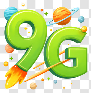 9g - 9G Space Rocket Lettering Transparent PNG