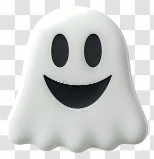 Halloween Emoji - Smiling Ghost Cartoon Transparent PNG