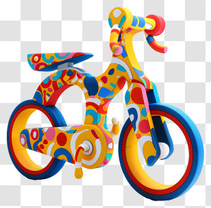 Bicycle Toy - Colorful Patterned Bicycle Transparent PNG