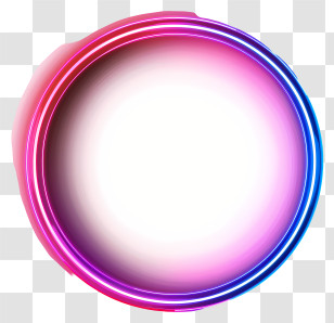 Neon Circle - Bright Abstract Gradient Circular Frame Transparent PNG