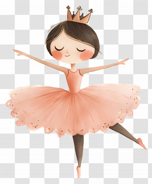 Ballet - Graceful Ballet Dancer Girl In Crown Transparent PNG