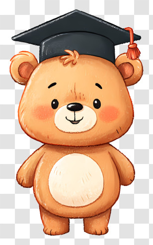 Cute Bear With Graduation Hat - Graduation Bear With Cap Transparent PNG