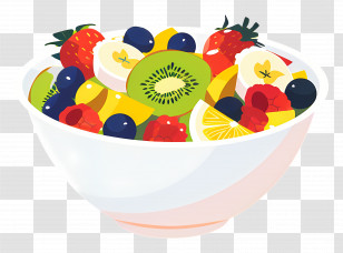 Fruits Salad - Bright Fresh And Colorful Fruit Salad Bowl Transparent PNG
