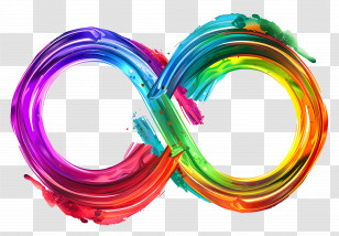Rainbow Infinity Sign - Colorful Artistic Infinity Symbol Design Transparent PNG