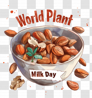 World Plant Milk Day - Bowl Of Nuts For World Plant Milk Day Transparent PNG