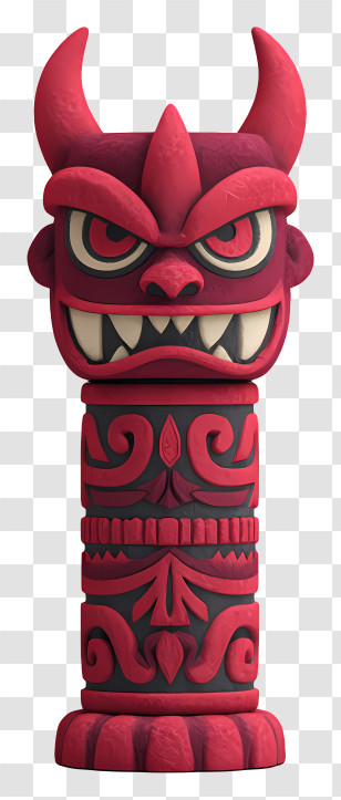 Islamic Devil Pillar - Red Totem Pole Sculpture Transparent PNG