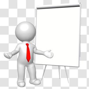 Stick Figure - Cartoon Figure Presenting On Whiteboard Transparent PNG