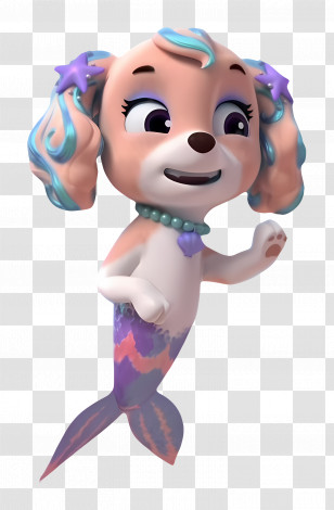 Paw Patrol - Cute Cartoon Dog Mermaid Character Transparent PNG