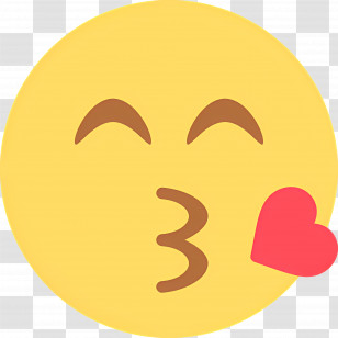 Kiss Emoji - Kissing Emoji With Heart Transparent PNG