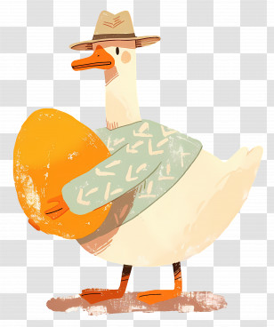Goose Carrying Egg - Cartoon Duck With Egg Transparent PNG