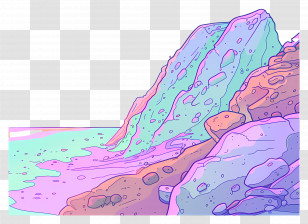 Rocks - Colorful Rocky Shore Transparent PNG