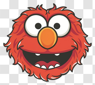 Angry Cartoon Character - Red Cartoon Face With Big Nose And Smile Transparent PNG