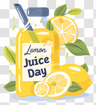 Lemon Juice Day - Lemon Juice Day Celebration Illustration Transparent PNG