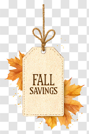 Autumn Fall Savings Tag - Fall Savings Price Tag Transparent PNG