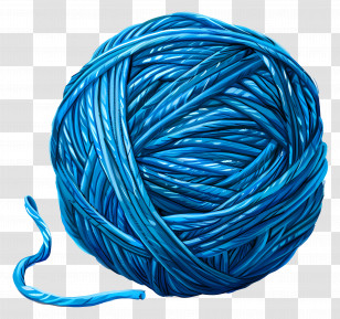 Blue Yarn Ball - Blue Yarn Ball For Knitting And Crochet Transparent PNG