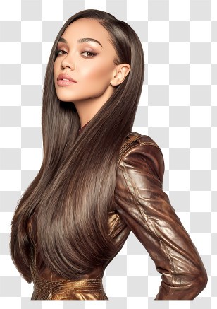 Stunning Fashion Model - Glamorous Woman Portrait With Sleek Hair Transparent PNG