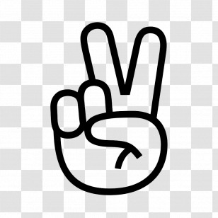 Victory Hand Emoji - Peace Hand Gesture Transparent PNG