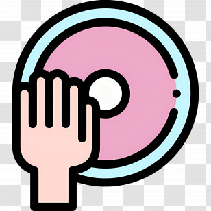 Music Dj - Hand On Vinyl Record Icon Transparent PNG