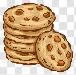 Chocolate Chip Cookies - Stack Of Delicious Chocolate Chip Cookies Transparent PNG