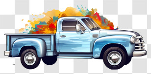 Blue Pickup Truck - Vintage Blue Pickup Truck Transparent PNG