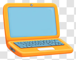 Cartoon Laptop - Orange Cartoon Laptop Illustration Transparent PNG