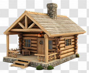 Log Cabin - Rustic Log Cabin Illustration Transparent PNG