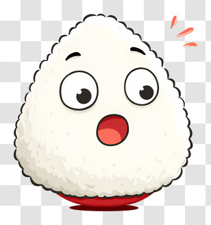 Glutinous Rice Ball - Cartoon Rice Ball With Surprised Expression Transparent PNG