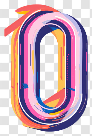 Number 0 - Colorful Abstract Illustration Of Number 10 Transparent PNG