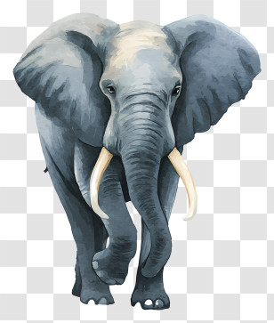 Elephant Ink Painting - Colorful Elephant Illustration Transparent PNG