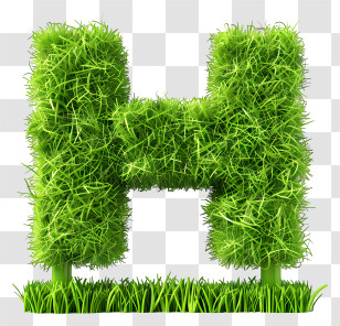 Green Grass - Green H Shaped Grass Letter Transparent PNG