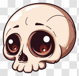 Halloween Skull - Cute Skull With Big Eyes Cartoon Illustration Transparent PNG