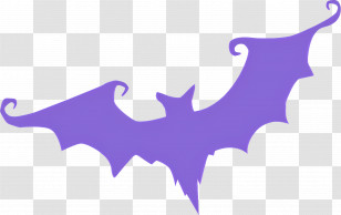 Halloween Bat - Purple Bat Cartoon Silhouette Transparent PNG
