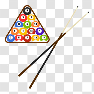 Icon - Billiard Balls And Cues Transparent PNG