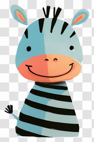 Cute Cartoon Zebra - Cute Cartoon Zebra Character Transparent PNG