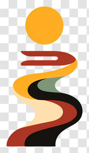 Silt Logo - Abstract Sun And Path Design Transparent PNG