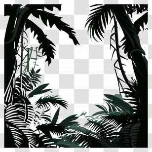 Jungle - Jungle Foliage Border Illustration Transparent PNG