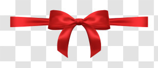 Cartoon - Elegant Red Ribbon Bow Decoration Transparent PNG