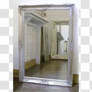 Mirror Shabby Chic Float Glass Wall Silver Transparent PNG